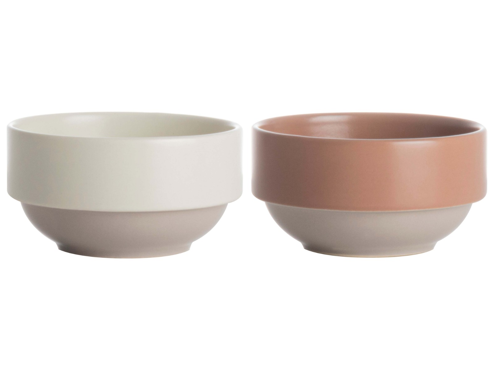 Schaaltjes ø9x5,1cm Terra/Wit - set 2 stuks