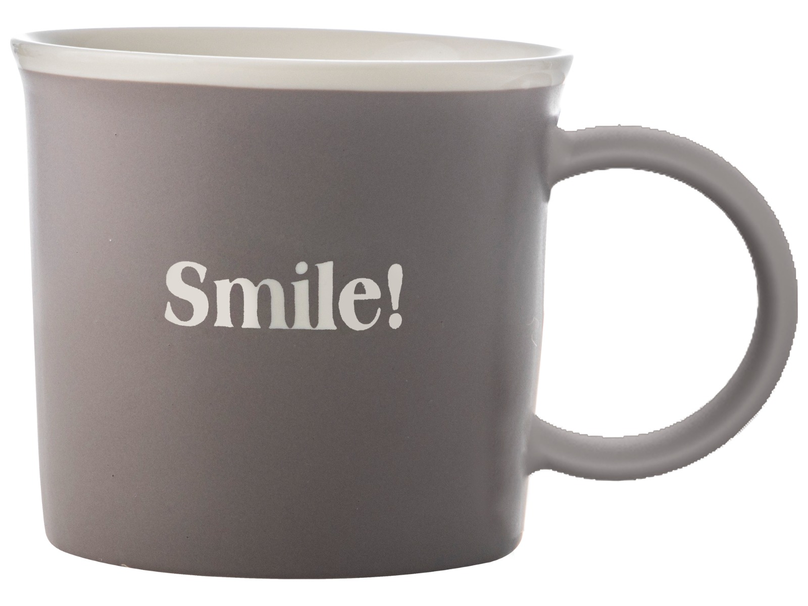 Mok Smile - bruin/witte rand 310 ml	