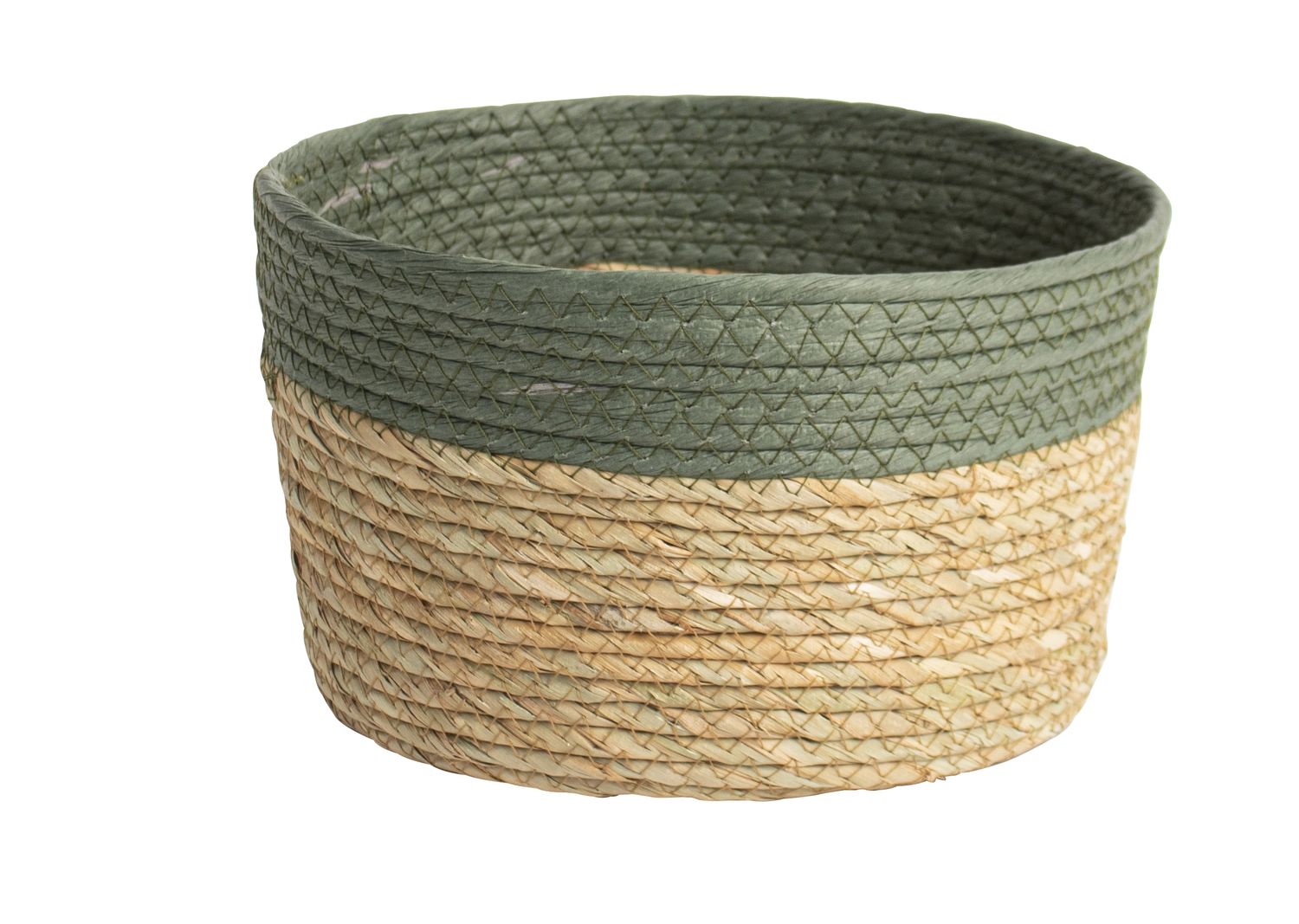 Jute opbergmand ø25x15cm Groen