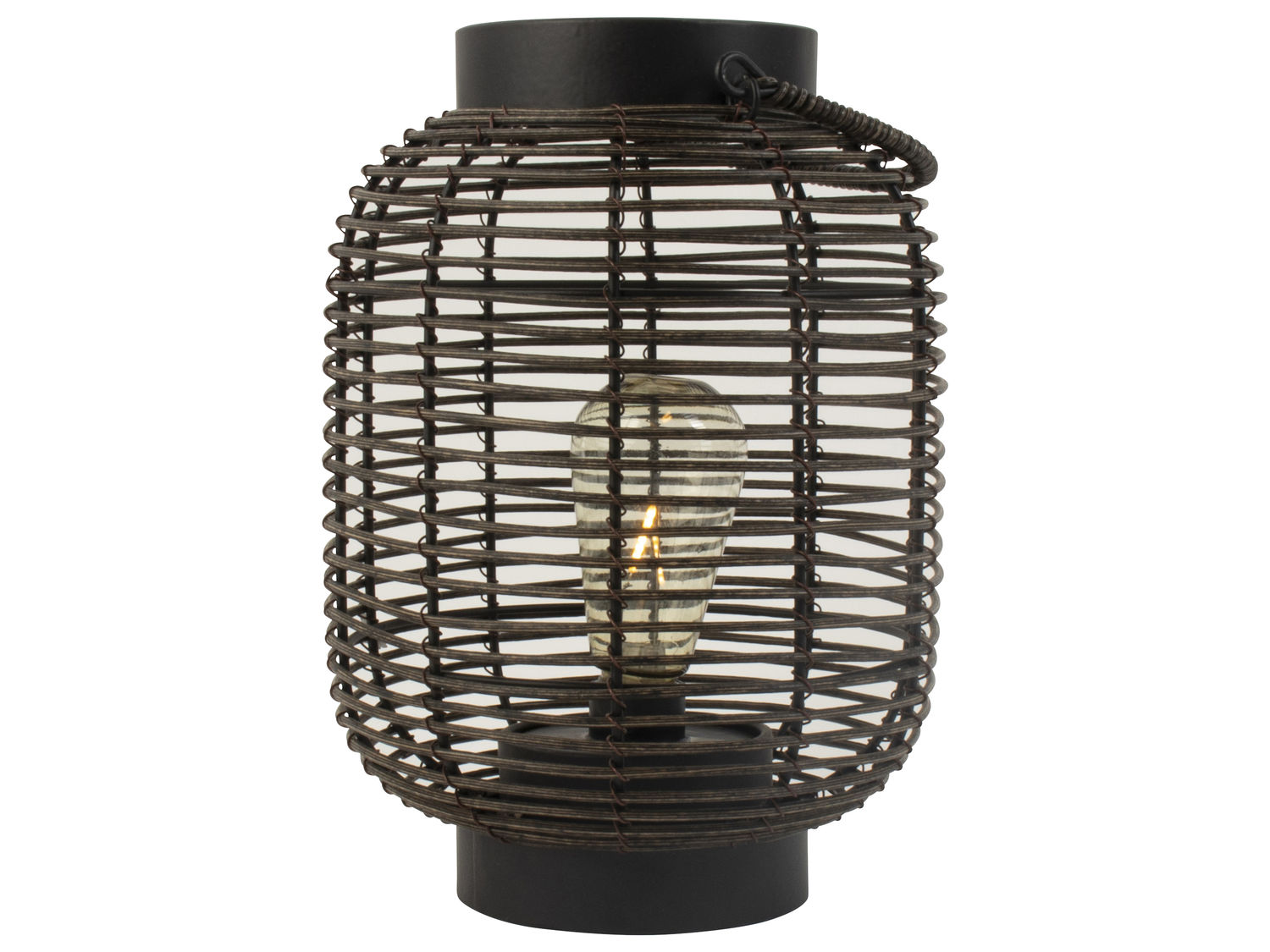 Rotan lantaarn met LED ø17cm