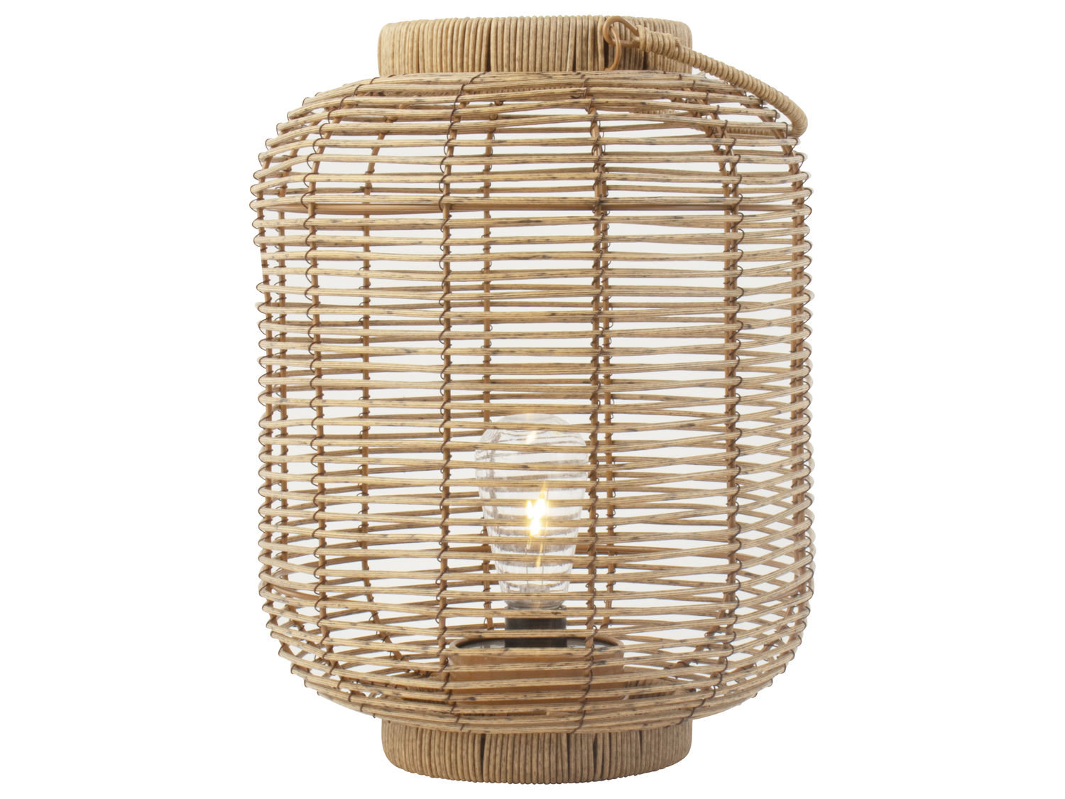 Rotan lantaarn met LED ø24cm
