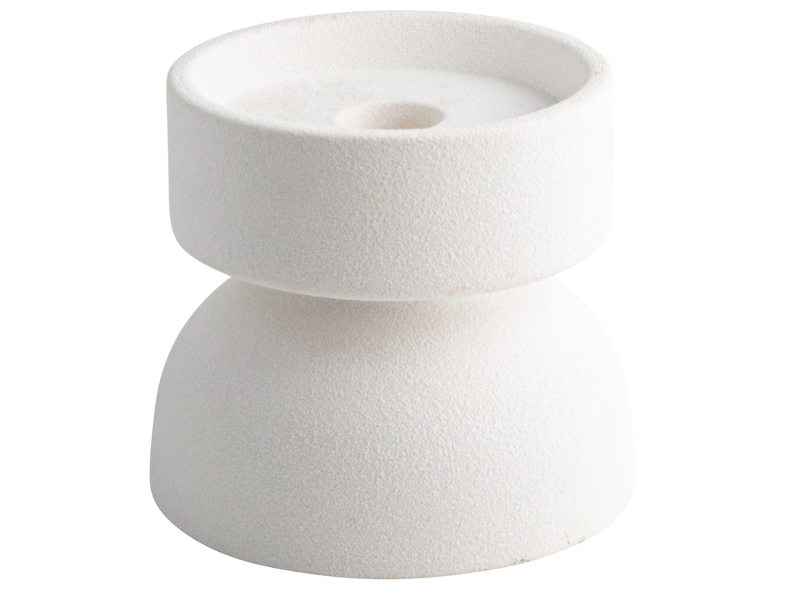 Kandelaar keramiek offwhite ø10x10 cm