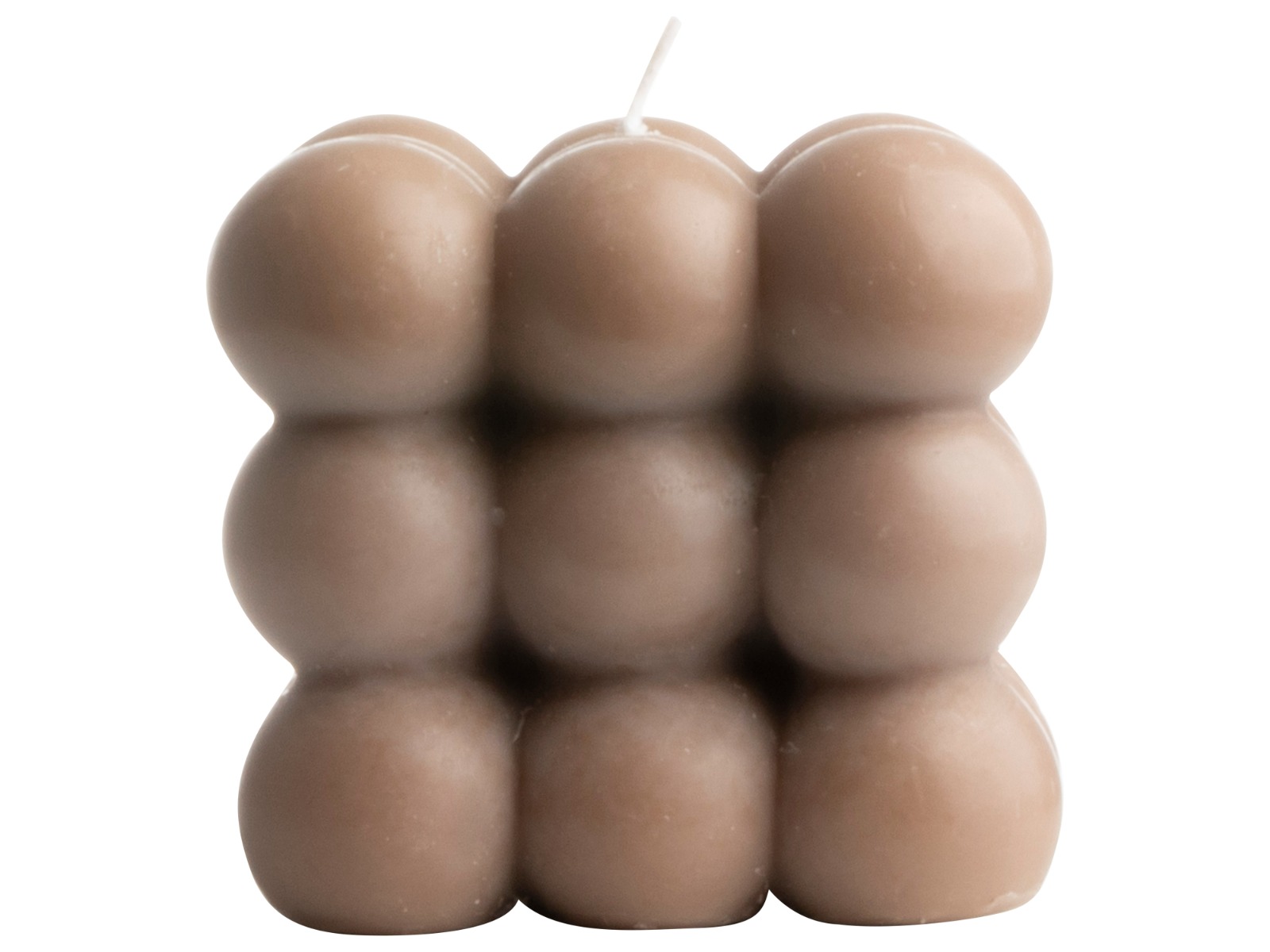 Kaars cube 8,5x8cm - Bruin