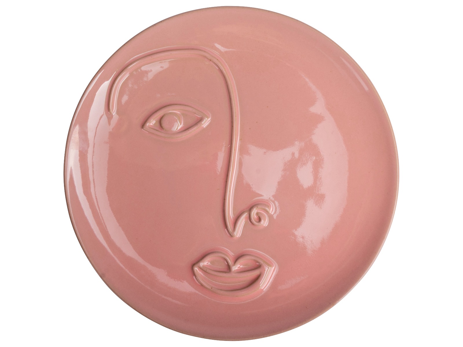 Bord gezicht ø26,4cm roze